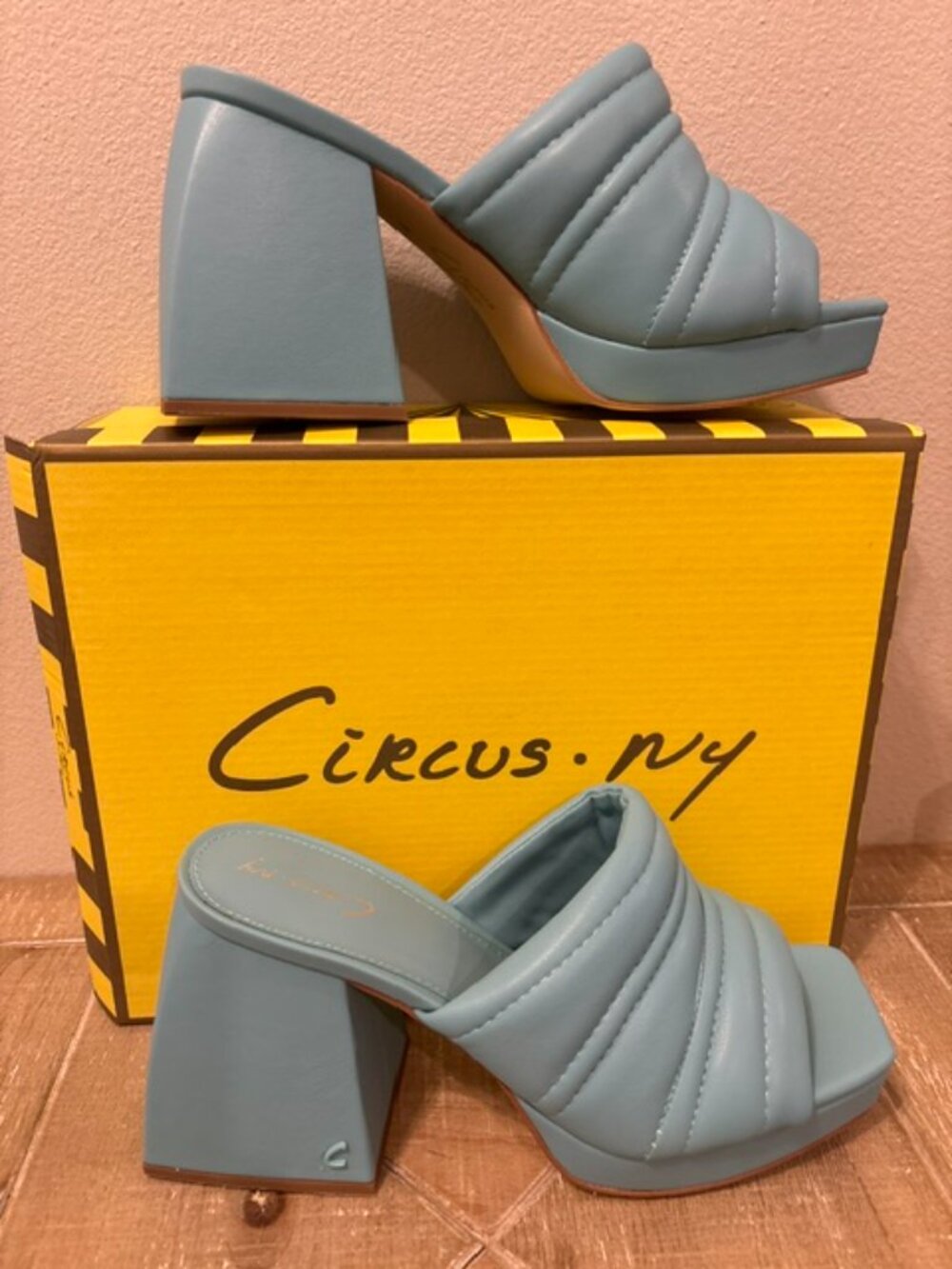 NEW Circus NY Marlie Calypso Blue Heeled Sandals Women’s 8 - Picture 4 of 6